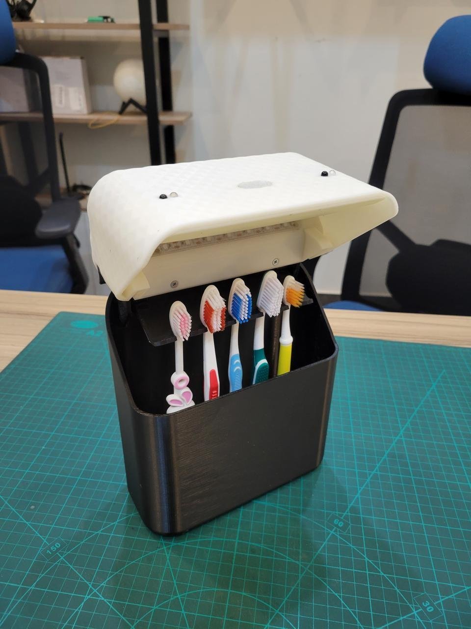 Brushes Placed in Cabinet