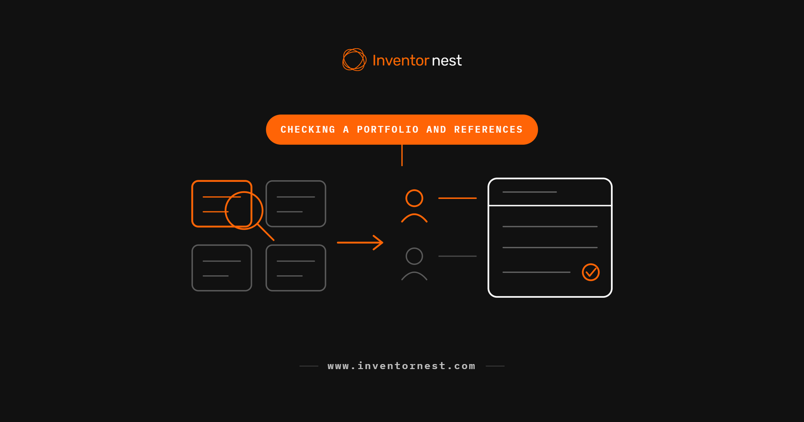 Illustration for How to Check a Development Firm's Portfolio and References, representing verifying a hardware development firm's portfolio and reference claims.