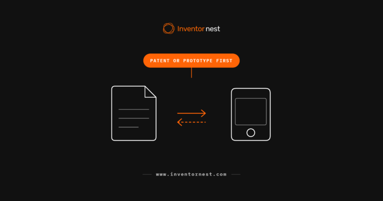 Featured diagram for the guide on whether to patent or prototype first